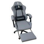 SILLA GAMER ERGONÓMICA SKULLCANDY GRIS CON POSAPIÉS Y BASE METÁLICA - Imagen 2