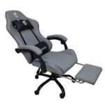 SILLA GAMER ERGONÓMICA SKULLCANDY GRIS CON POSAPIÉS Y BASE METÁLICA - Imagen 4
